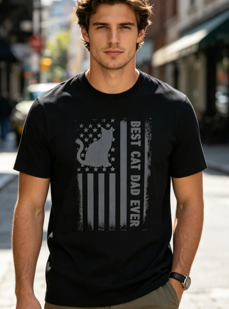 I Do Not Think Therefore I Do Not Am, Black Cat Shirt Casual Loose Mesh Fashion Trend Black T-shirt