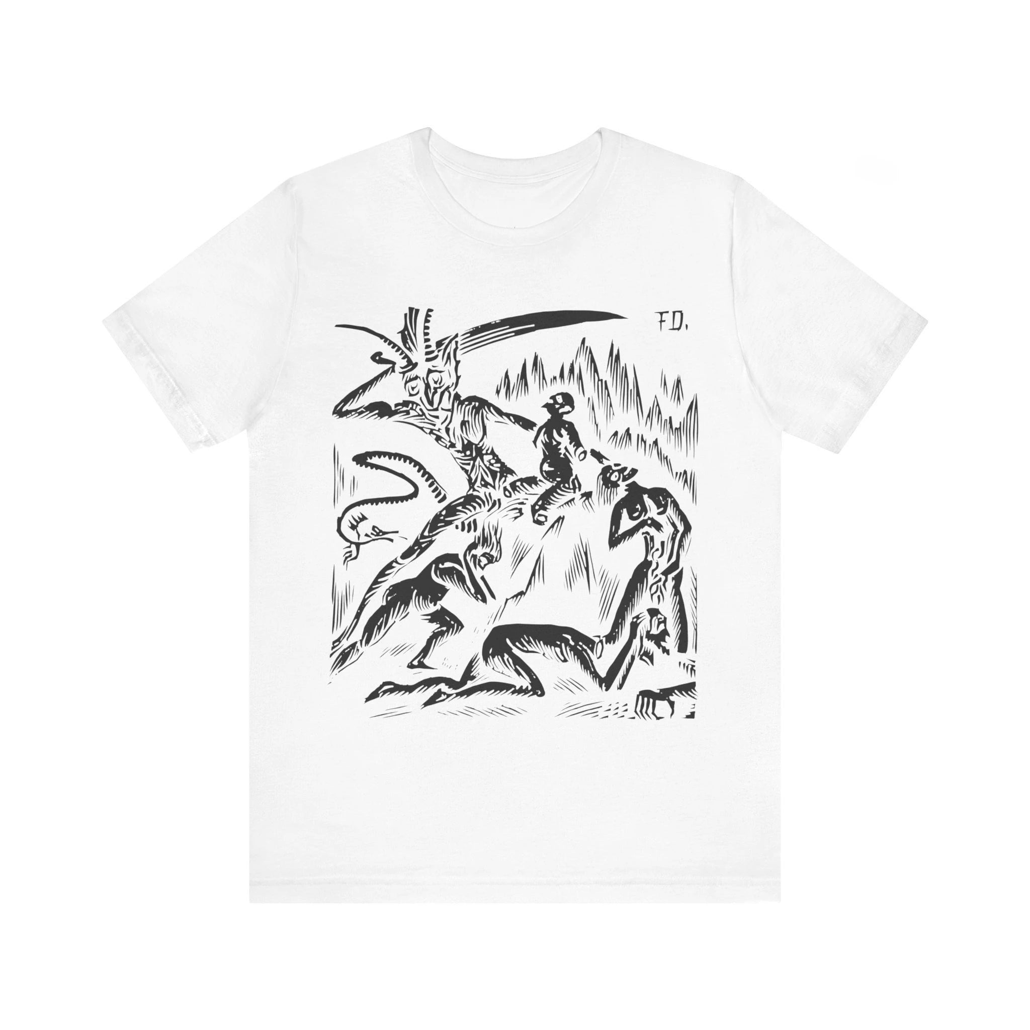Hell XXVIII Ferdis Dusa Art Vintage Creepy Horror Shirt Horror T-shirt Dante's Inferno The Divine Comedy Short Sleeved T-shirts