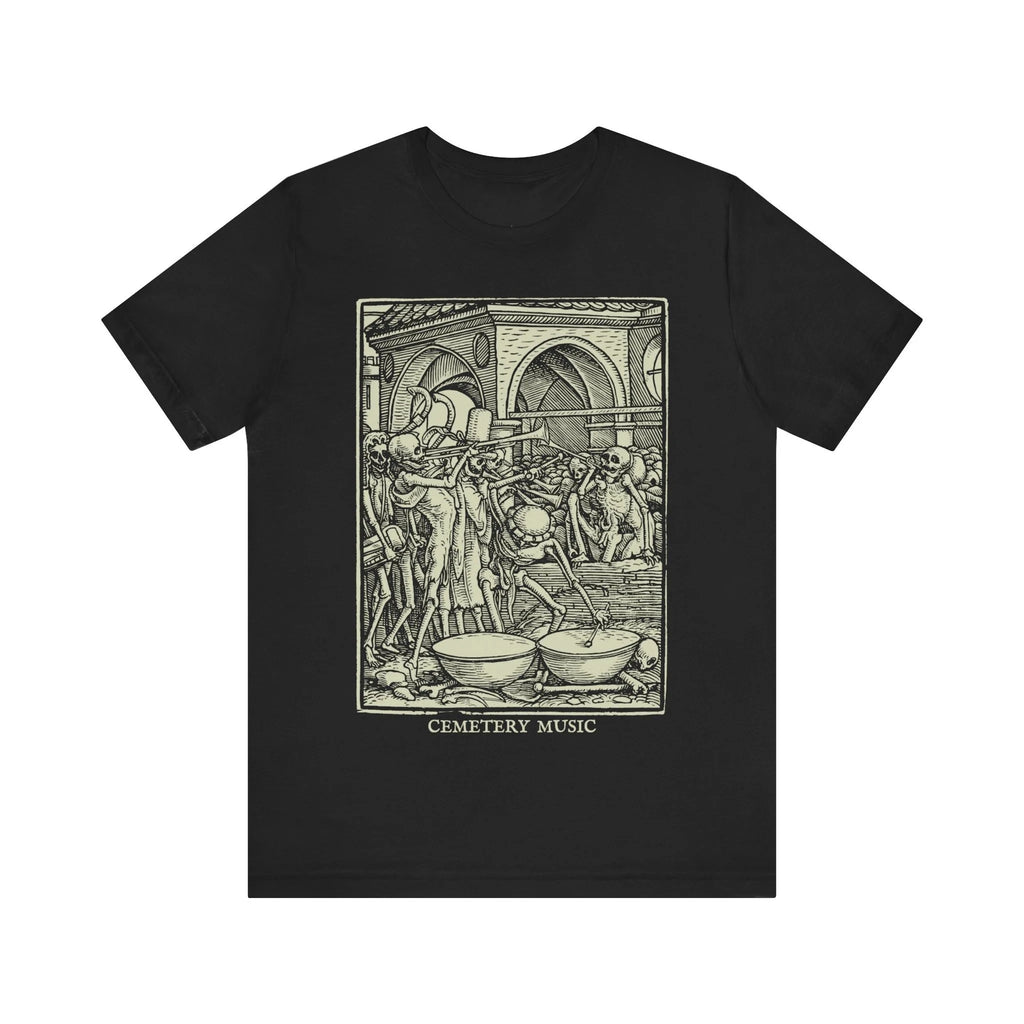 Graveyard Music Goth T-shirt Dance of Death Goth T-shirt Mementos of Death Scary Dance Ghost Top Unisex Short-sleeved T-shirt