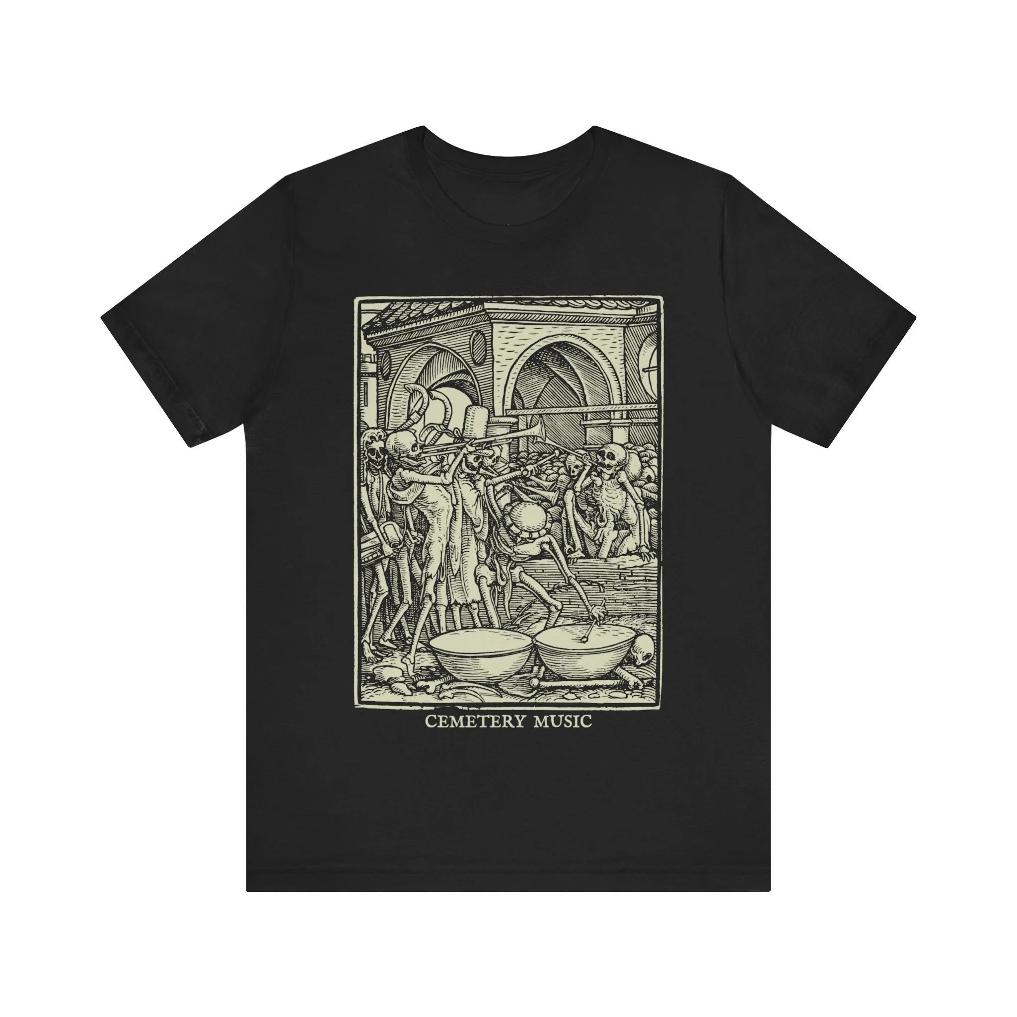 Graveyard Music Goth T-shirt Dance of Death Goth T-shirt Mementos of Death Scary Dance Ghost Top Unisex Short-sleeved T-shirt