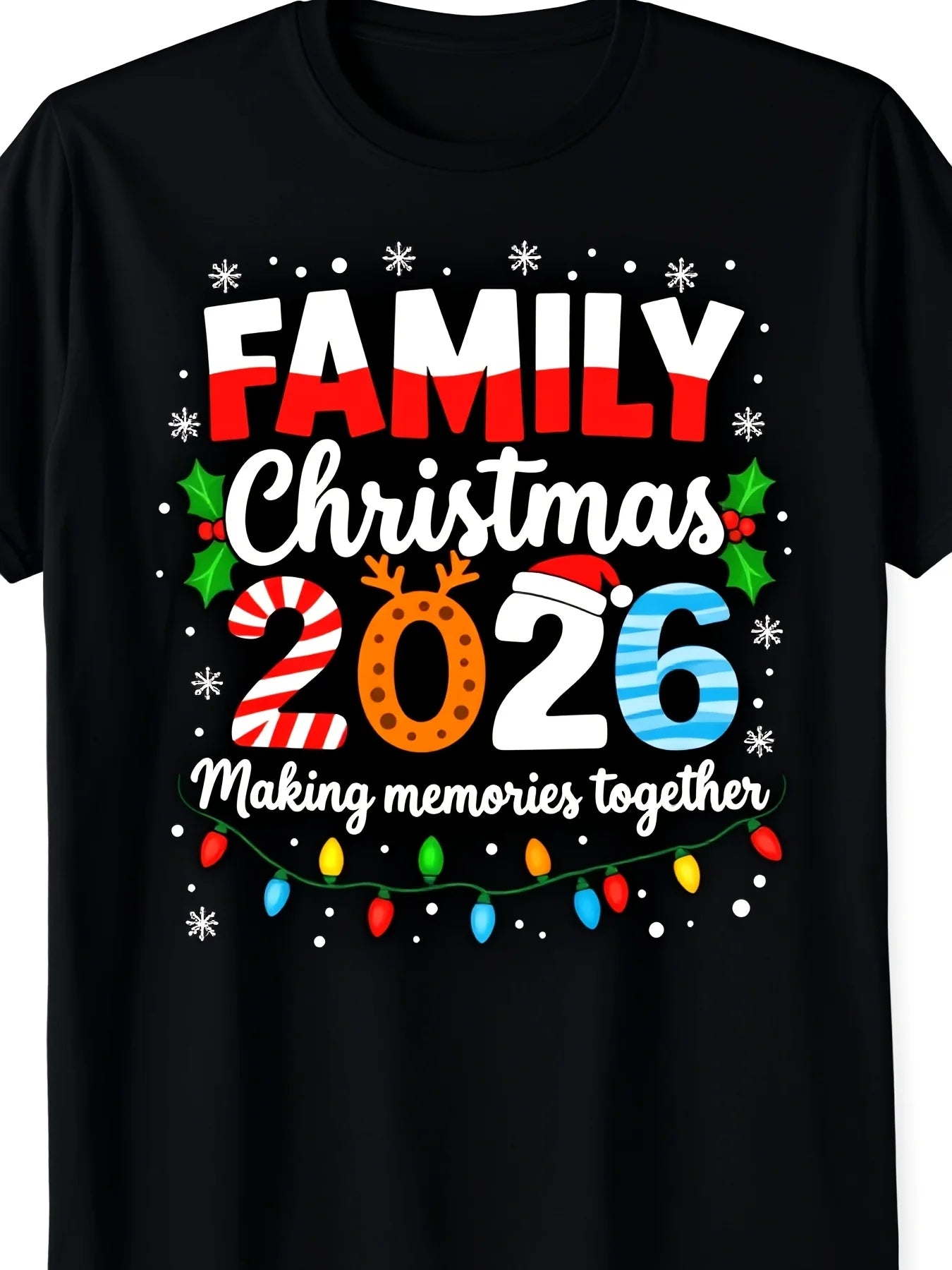 Family Matching Christmas 2026 TShirts Xmas Squad Santa 2026 Print Soft Breathable Casual Streetwear Tees for Matching Family Outfits Unisex Short Sleeve Shirts for Holiday Party Outfits (YeRetro Casual Short-sleeved T-shirt with a Round Neck
