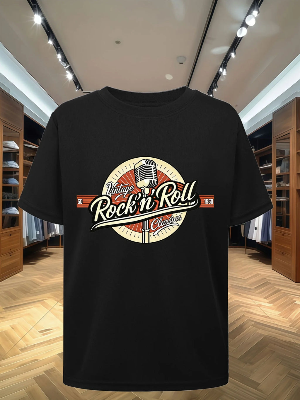 New T-Shirt, Vintage Rock'N'Roll・1950 Classic Echo Retro Rock T-Shirt | A Tribute to The Golden Age of Rock in 1950, This New Soft Unisex Crew Neck Short Sleeve Shirt Features a Loose Fit