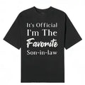 Men's Funny "Favorite Son-in-Law" Letter Print T-Shirt - Casual Round Neck Short Sleeve Breathable Cotton Menswear Clothes for Daily Sports & Outdoor Wear