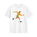 100% Cotton,Cartoon Soccer Player,Unisex Oversized Crew Neck Soccer Graphic Tee,Sporty Streetwear Print,Heavyweight Breathable Soft Touch Casual Style