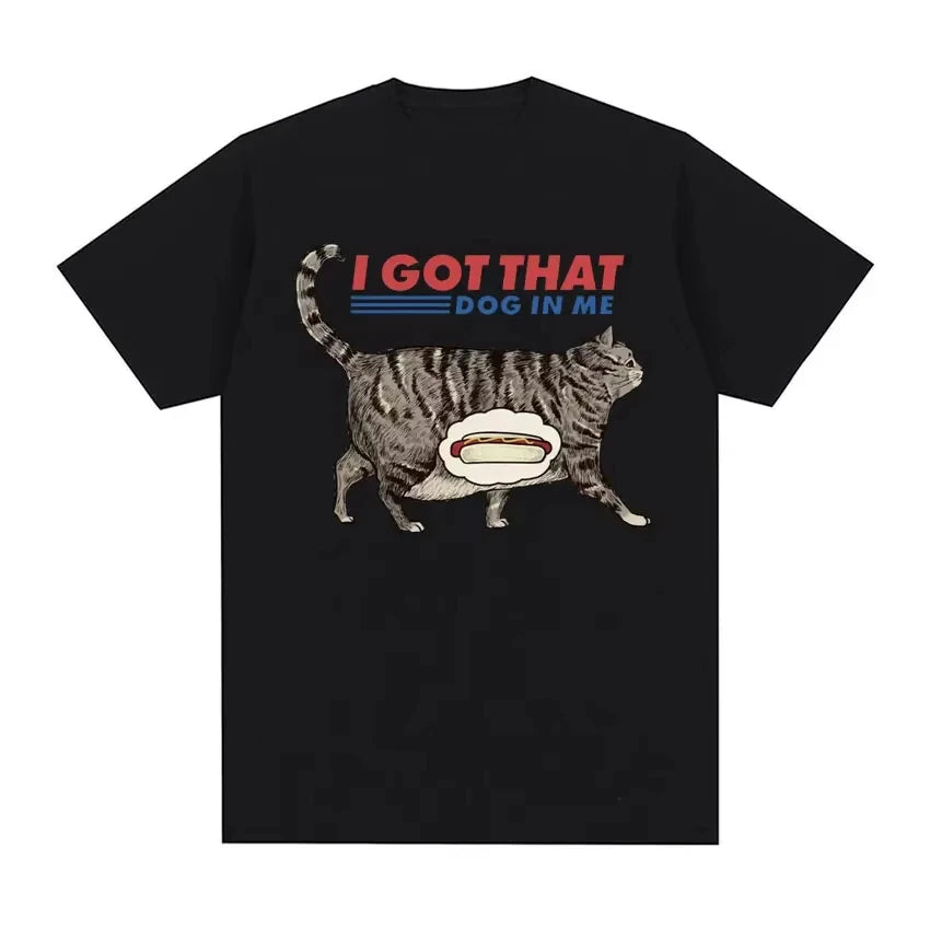 I Eat Cement Cursed Joke Cat Meme T-shirt - A Fashionable and Casual Short-sleeved T-shirt Suitable for Men HOT Emoji