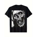 item picture mens gothic skull graphic tee sturdy skull neck shirt comfortable top for daily use halloween stylish gothic attire washable regular fit shirt casual outfit dark aesthetic clothing long lasting fabric top