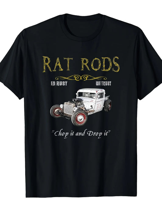 Chop It And Drop It T-Shirt for Rat Rods, Unisex Design for Summer 2025, Featuring Short Sleeves And Made from 220G Pure