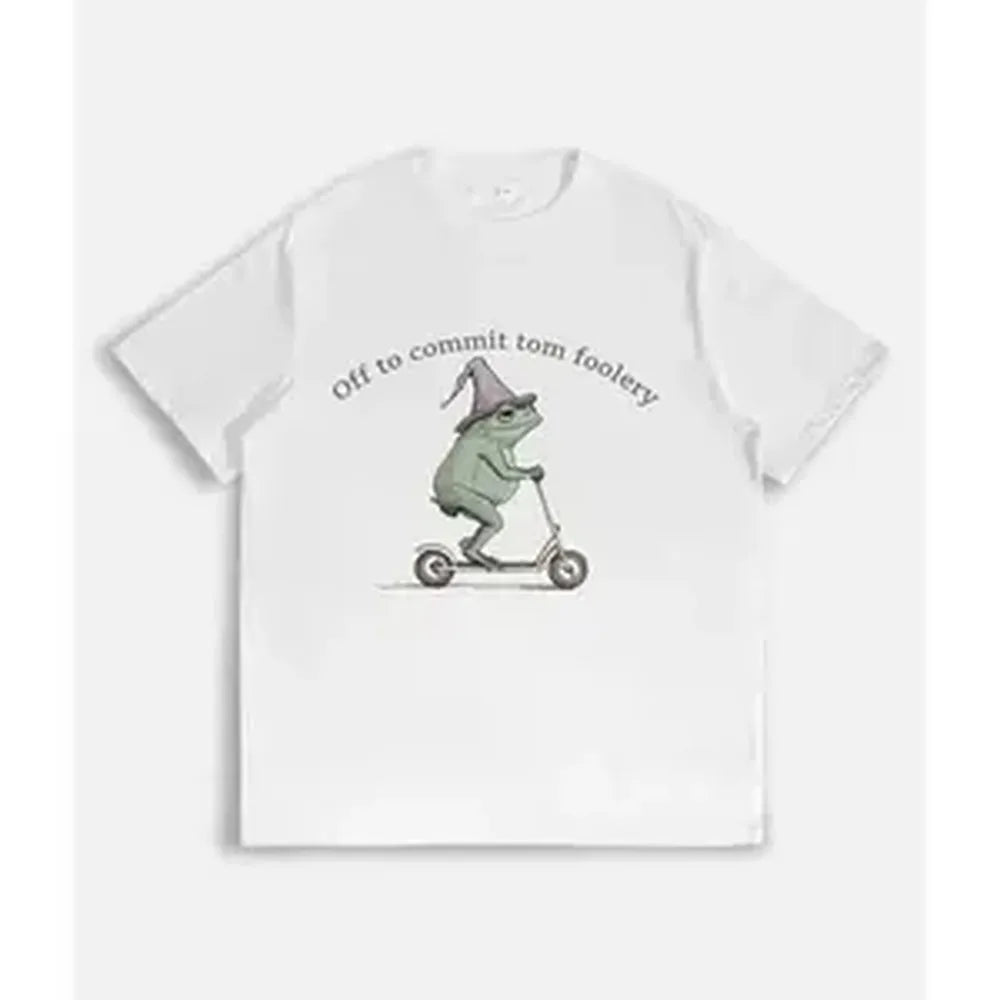 Unisex Frog T-Shirt, Classic Fit Cotton Streetwear Tee with Funny Sarcastic Saying, Short Sleeve Round Neck