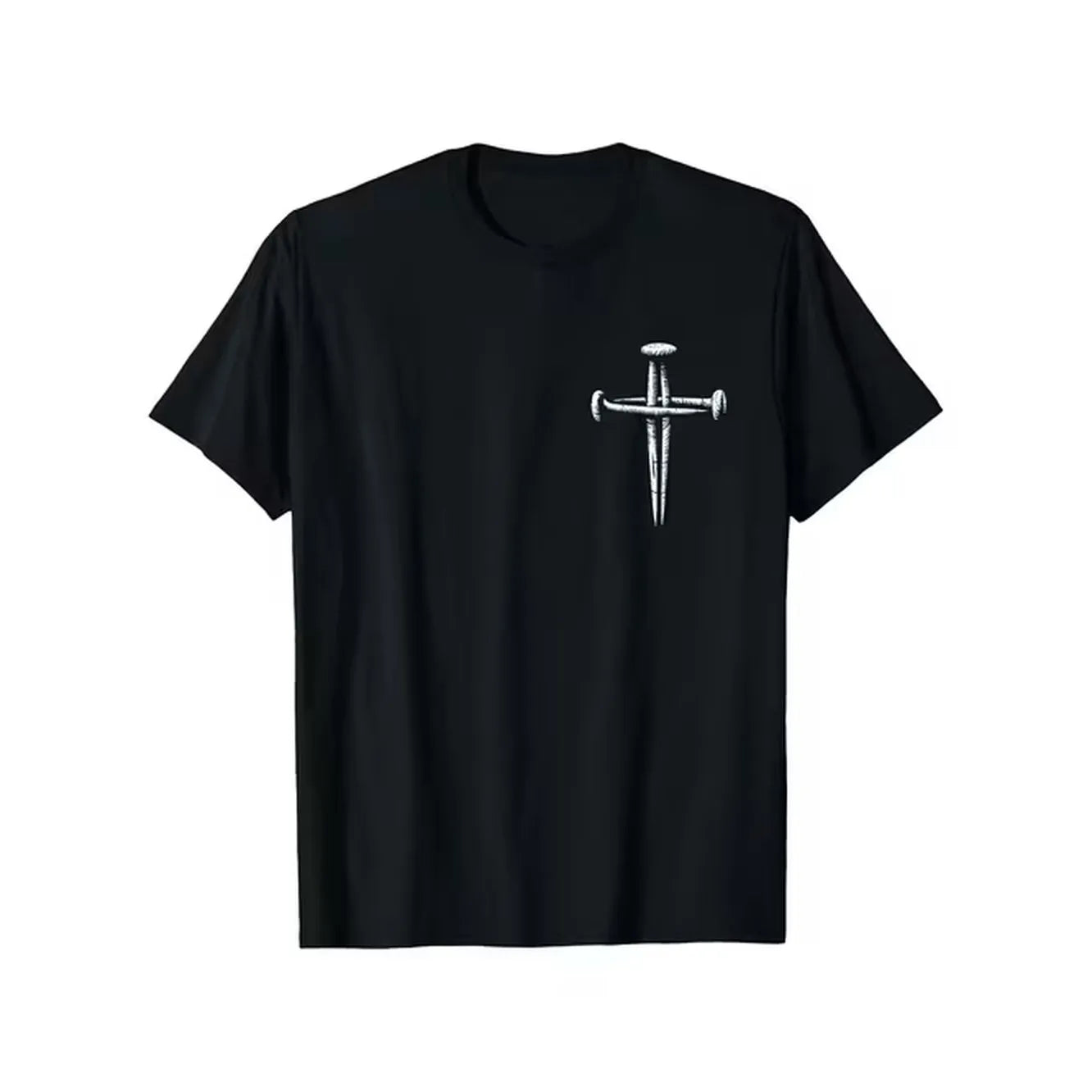 item picture mens black christian cross t shirt with cross print short sleeve round neck casual tee durable digital sublimation for church casual attire religious events for wear
