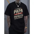 Men's Short-Sleeve Cotton Sports Top - Smooth, Seamless Fabric, Round/Crew Neck Menswear, "El Mejor Papa Del Mundo" Graphic, Father's Day Casual Outfit, Hispanic Dad Gift