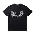Rhinestone Angel Wings Men's Graphic TShirt, 100% Cotton Short Sleeve Soft Top, Retro Y2K Graphic Print Design, for Daily Wear, Streetwear, Weekend Outing, Birthday Gift, Gift for Men, Women and Friends