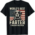 Men's Funny Chihuahua Dad T-Shirt, Retro "World's Best Farter" Graphic, Smooth Seamless Cotton, Casual Short Sleeve Crewneck Top, Father's Day Gift