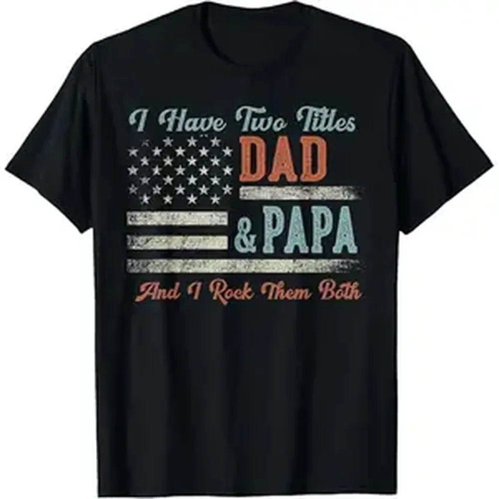 Men's American Pride Cotton Seamless Sports Top - Loose Fit Shirt, Smooth, Soft, Foldable, Digital Print Casual Wear Father’s Day Gift for Proud Dads