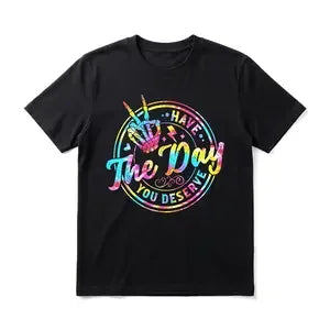 Colorful Peace Hand Men's Graphic TShirt, 100% Cotton Short Sleeve Soft Top, Retro Bold Typography Graphic Print Design, for Daily Wear, Streetwear, Birthday Gift, Gift for Men, Women and Friends