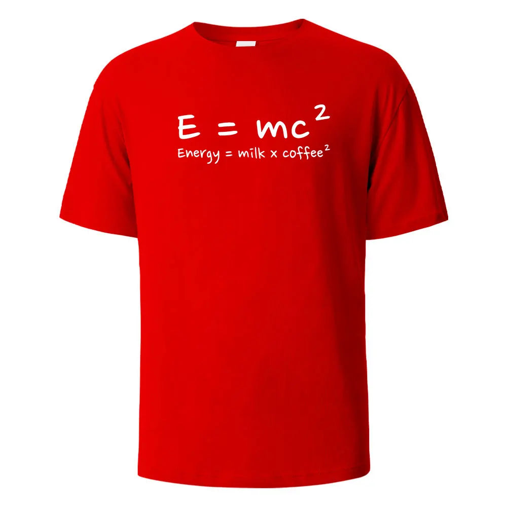 Fresh Funny Formula Energy Milk Coffee Print Tee 100% Cotton Summer Tee for Men and Women Oversize Casual Tops HOT SALE