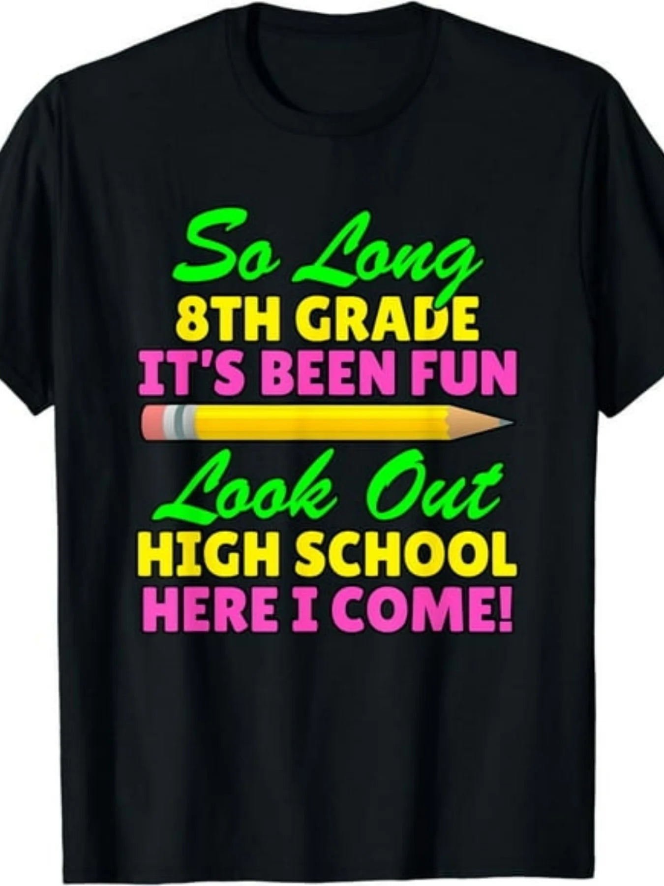 Plus Size 2026 Edition Vintage High School Graduation T-Shirt - Goodbye 8th Grade Hello Year Gift, Short Sleeve Round Neck Casual Tee Suitable for All Seasons, Machine Washable for Gym and Casual Attire, for Teenager