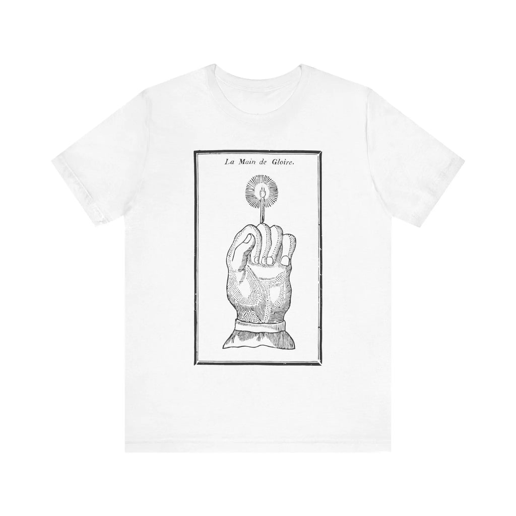 Hand of Glory II Vintage Mystery Shirt Voodoo T-shirt Magic Creepy Art Witch Black Magic Gothic T-shirt Unisex Short-sleeved