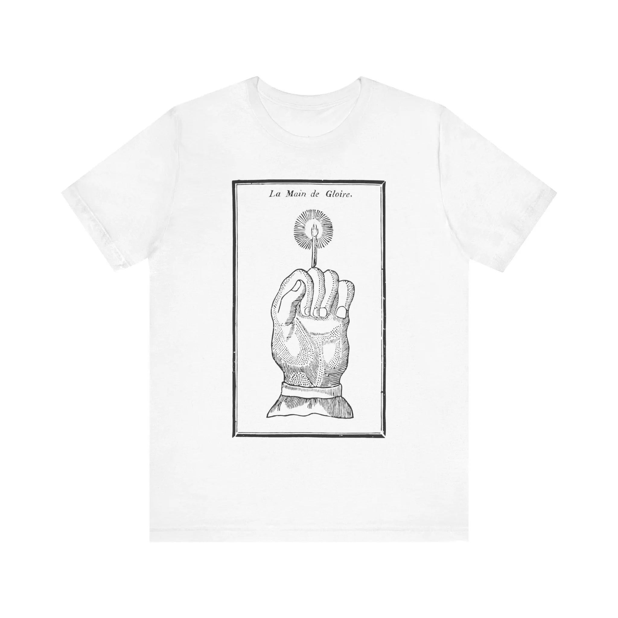 Hand of Glory II Vintage Mystery Shirt Voodoo T-shirt Magic Creepy Art Witch Black Magic Gothic T-shirt Unisex Short-sleeved