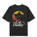 Men's Cat Daddy T-Shirt, Vintage Retro 80s Style Graphic Print, Distressed Short-Sleeve Casual Fashion Clothes for Summer