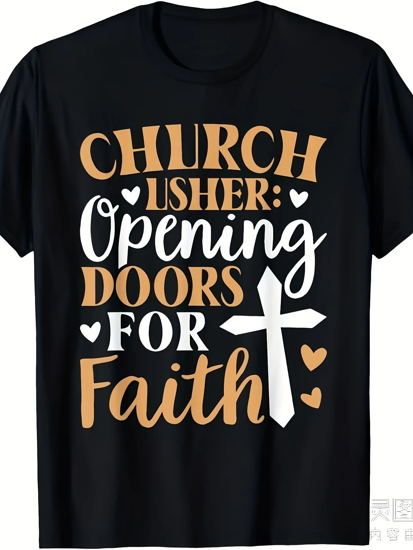 Church Usher Opening Doors for Faith Graphic Print T ShirtGift Casual Vacation Party Sports Fashion T-shirt Summer Short Sleeved Printed