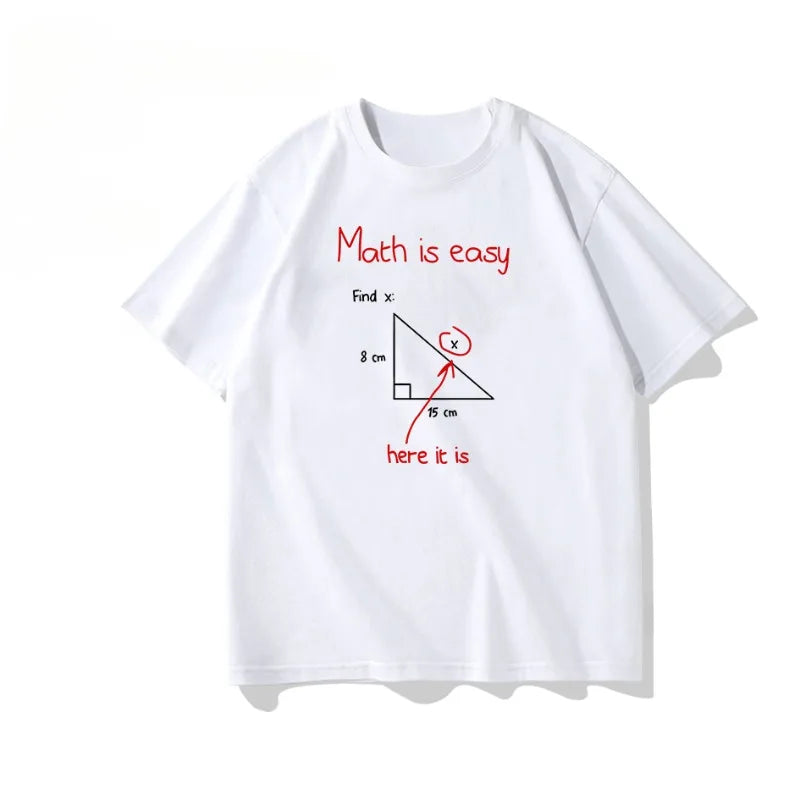 Happy Math Loose Fit T-Shirt West Coast Trend Style ACG Game and Anime Related Merchandise T-Shirt Boys' Clothing Y2K