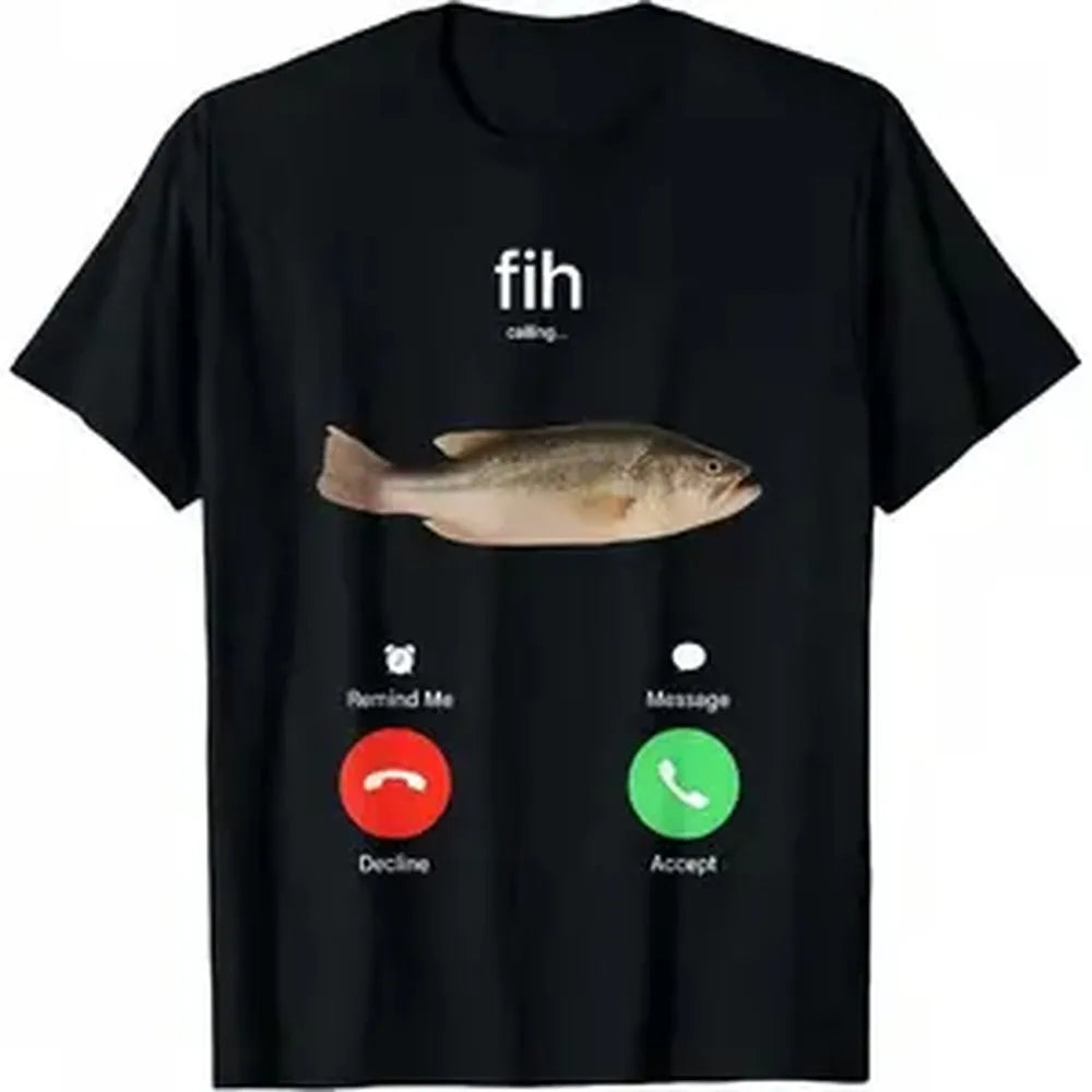 100% Cotton Men's Shortsleeve Round Neck Sports & Outdoor T-Shirt - Clothes with Call Reminder (Accept/Decline/Message), Casual Streetwear, Ideal Gifts for Boyfriend, BF Birthday Gifts