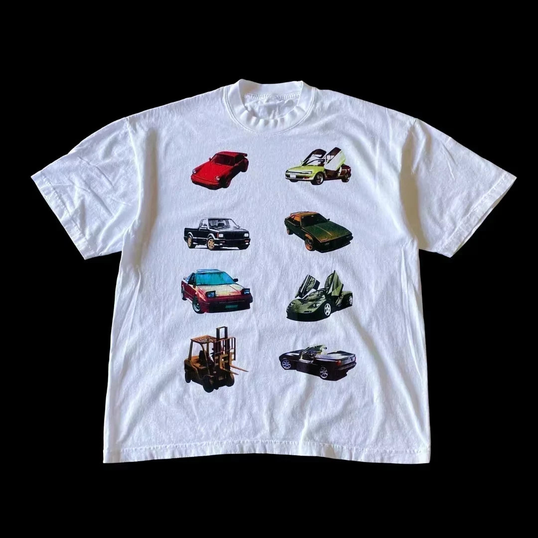 2025 Summer Fashion Tee Men Women Cotton T-shirt Y2K Loose Street Letter Print Short Sleeve Casual T-shirt  Retro Harajuku Top