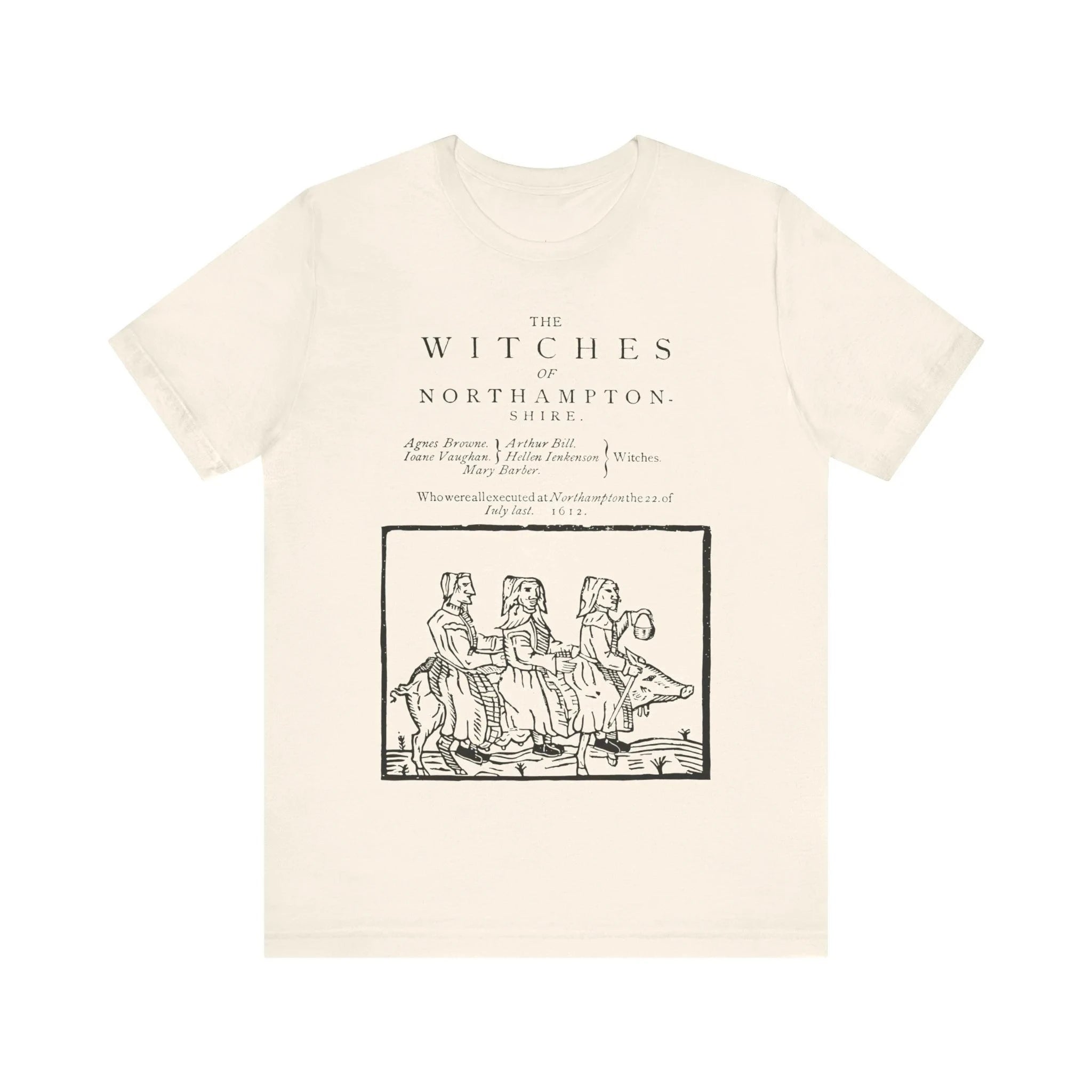 Northamptonshire Witch Witch Trial T-shirt Witch Shirt Witchcraft T-shirt Mystery Black Magic Unisex Short-sleeved T-shirt