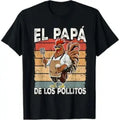 Men's Casual Cotton T-Shirt - Smooth, Seamless, Soft Fabric, Funny The Chicken Papa Spanish Father's Day Sports Top