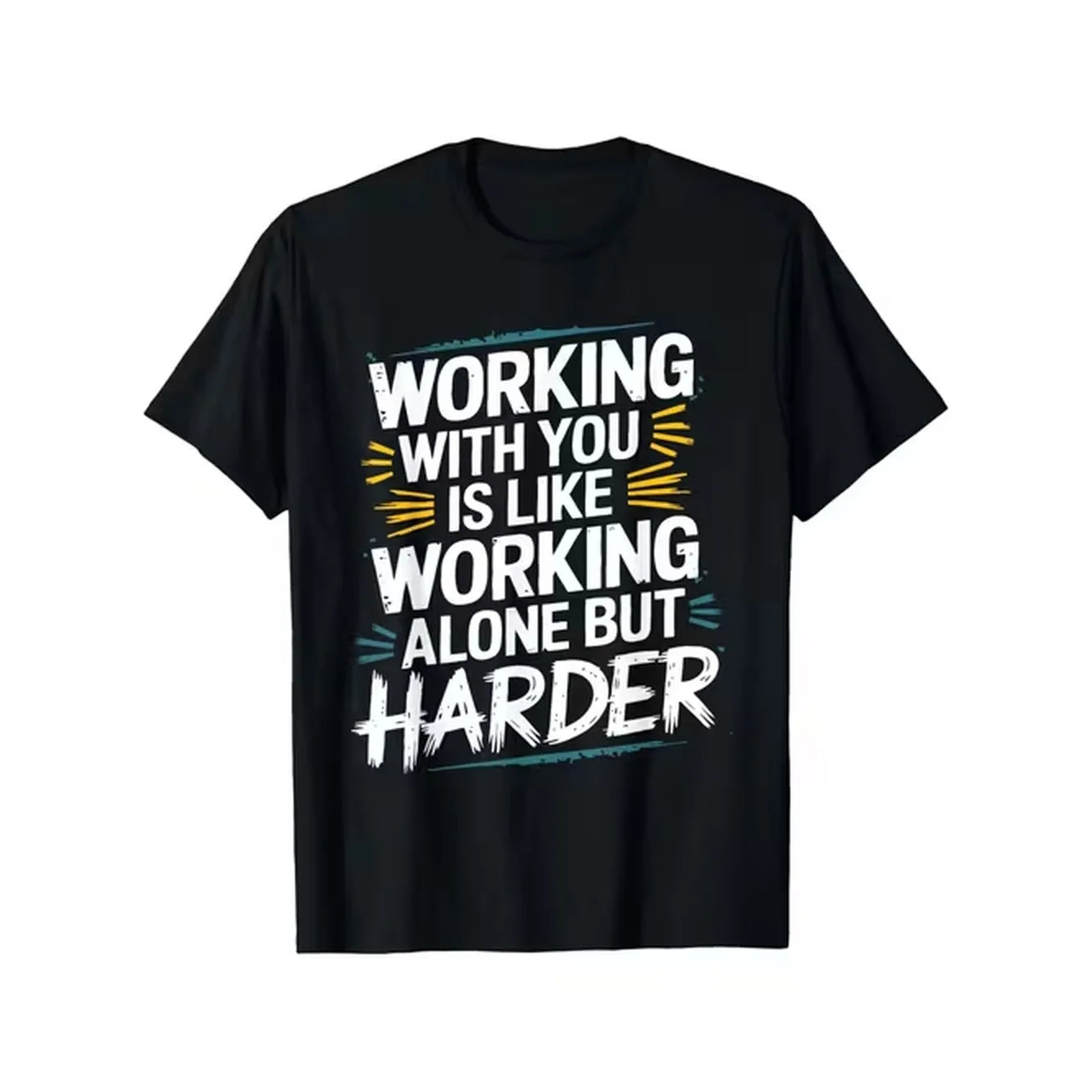 item picture funny office humor t shirt compatible for men women is more than working alone slogan 100 cotton casual round neck short sleeve tee s xxxl sizes funny coworker gift