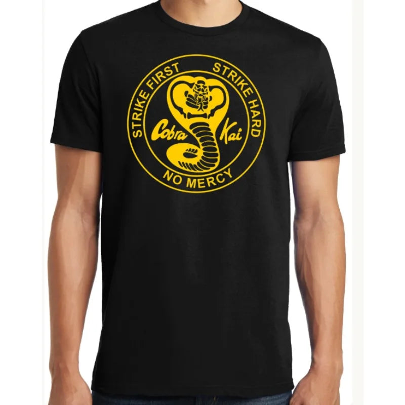 PubliciTeeZ Adult T-Shirt Youth and Big and Tall Karate Kid Cobra Kai Logo T-Shirt