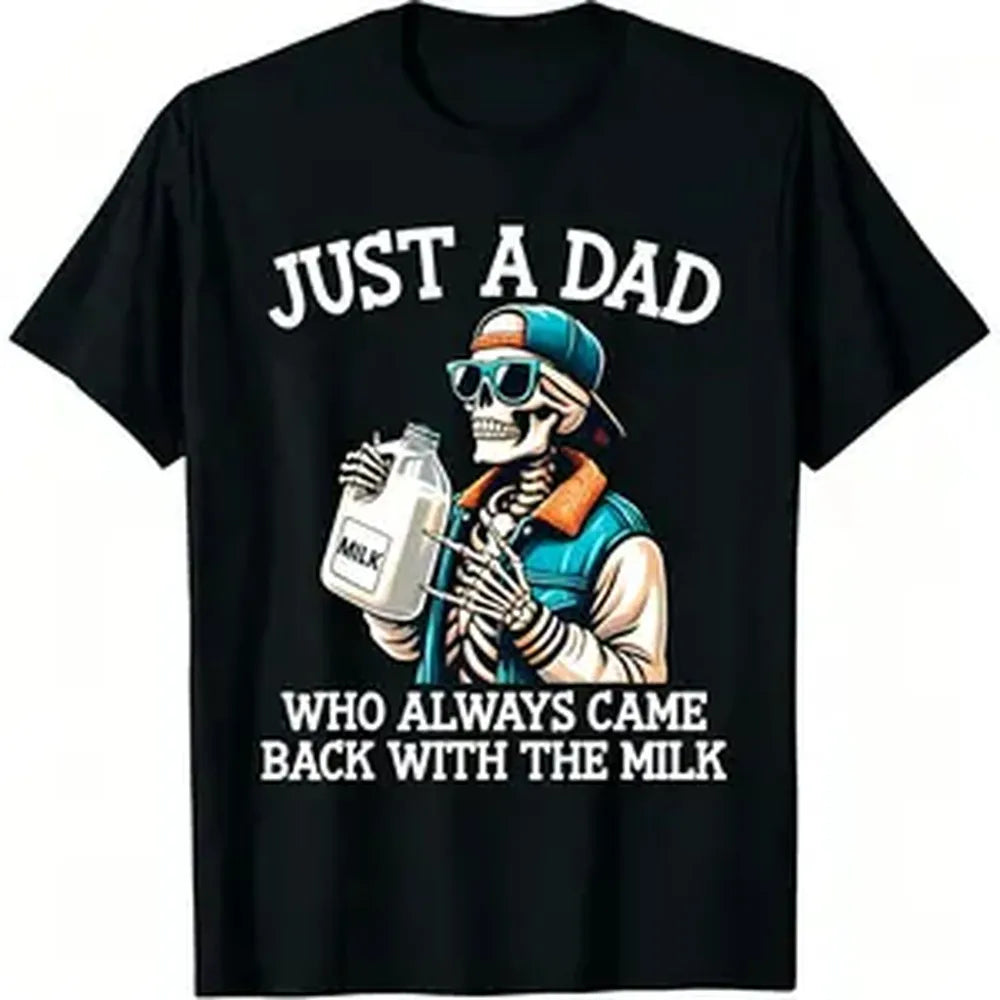 Men's Funny Dad Quote Graphic T-Shirt, Casual Soft Cotton Crew Neck Top with Smooth Seamless Design, Ideal Father's Day Gift