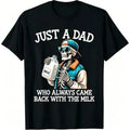 Men's Funny Dad Quote Graphic T-Shirt, Casual Soft Cotton Crew Neck Top with Smooth Seamless Design, Ideal Father's Day Gift