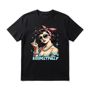 Men Women Sassy Retro Lady Graphic T Shirt Soft Short Sleeve Vintage Bold Typography Print Tees Streetwear Daily Weekend Birthday Gift Tops