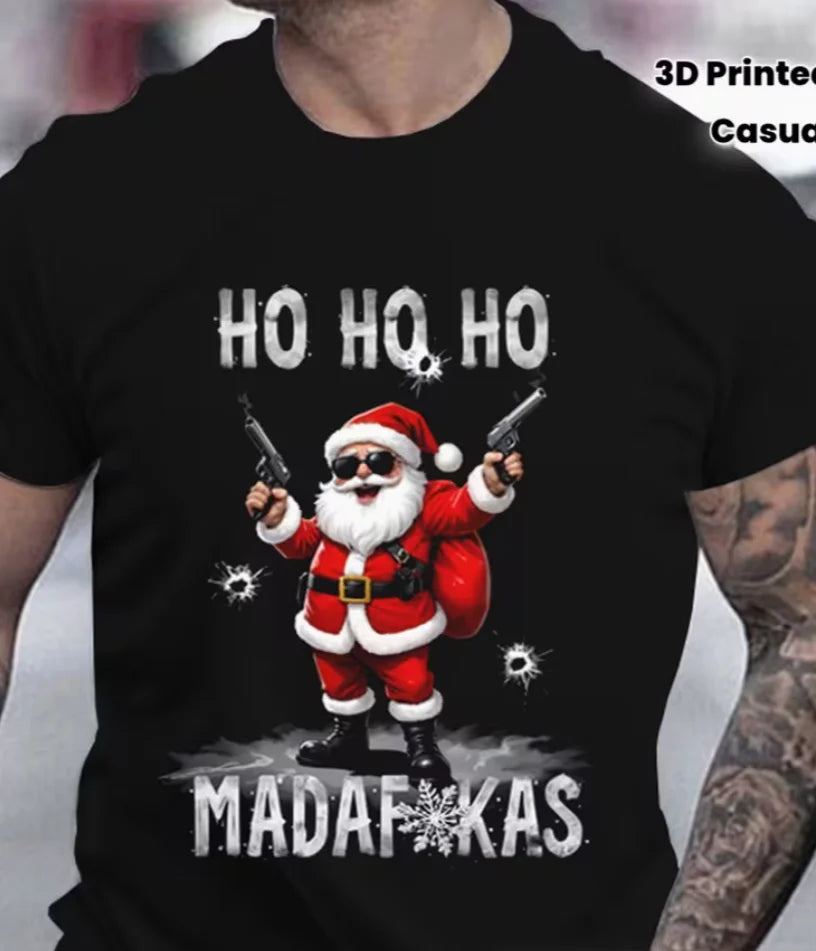 Men's Funny Guitar Christmas Tree T-Shirt - Retro Music Note Tee with Guitar Strings Design, Short Sleeve Casual Shirt