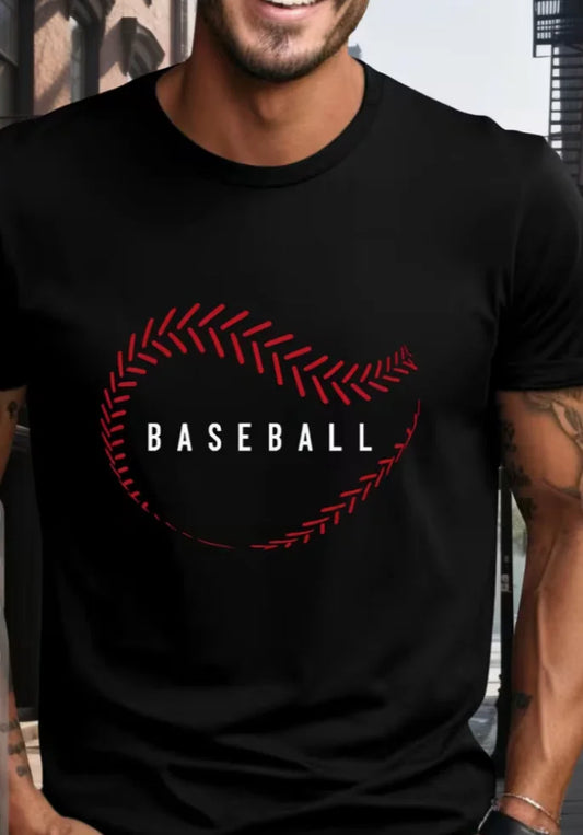 With Design 'Baseball Glove Sports Equipment, Easy Fit Top and Airy A Day At The Pool Black Street Graphic Tees, Mens T-Shirt
