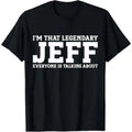 Unisex 'My Name is Jeff' Funny Graphic Sports Top, 100% Cotton Casual Crew-Round Neck Streetwear Tee, Draped Classic Loose Fit Short-Sleeve Menswear Style Shirt, Made in USA