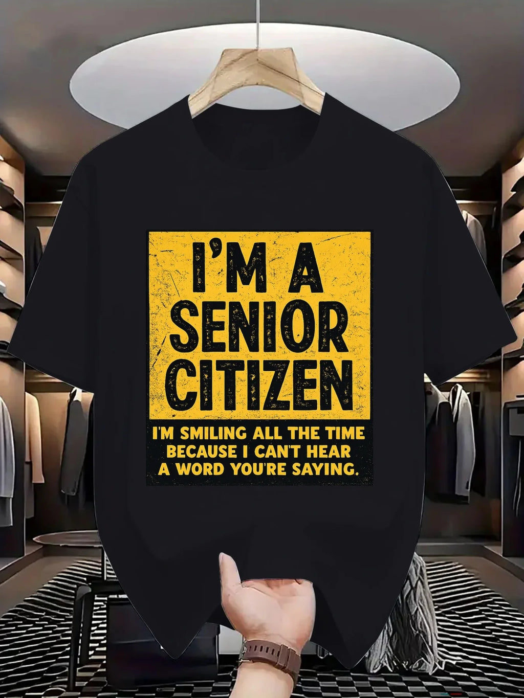 I'm an Old for Man Who Smiles at Life Printed Large Size Men's T-shirt- a Bold and Proud Statement, Large Size Men's Patriotic Valentine's Day, Sports, St. Patrick's Day Holiday Attire, a Gift Choice for Men, PLUS SIZE
