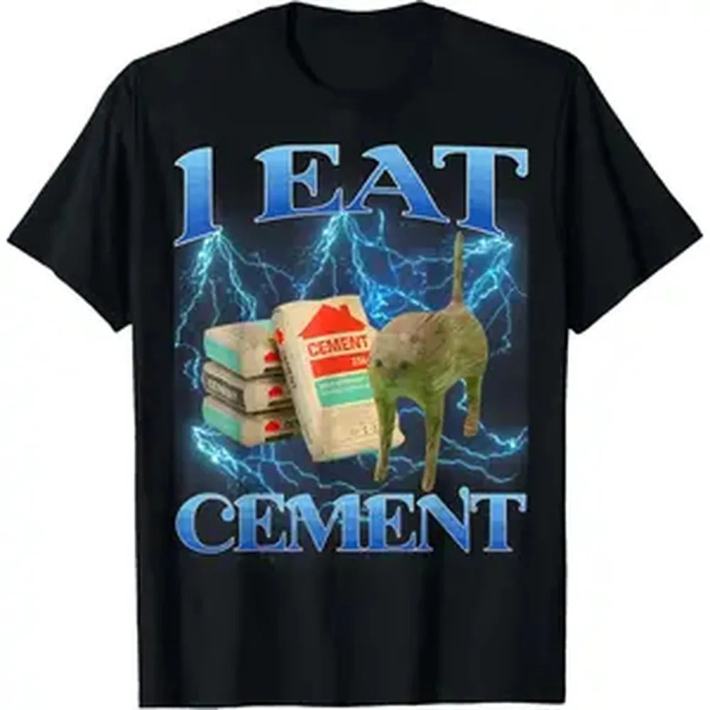 I Eat Cement Funny Cat Meme Internet Memes Funny Memes Gen-Z T-Shirt