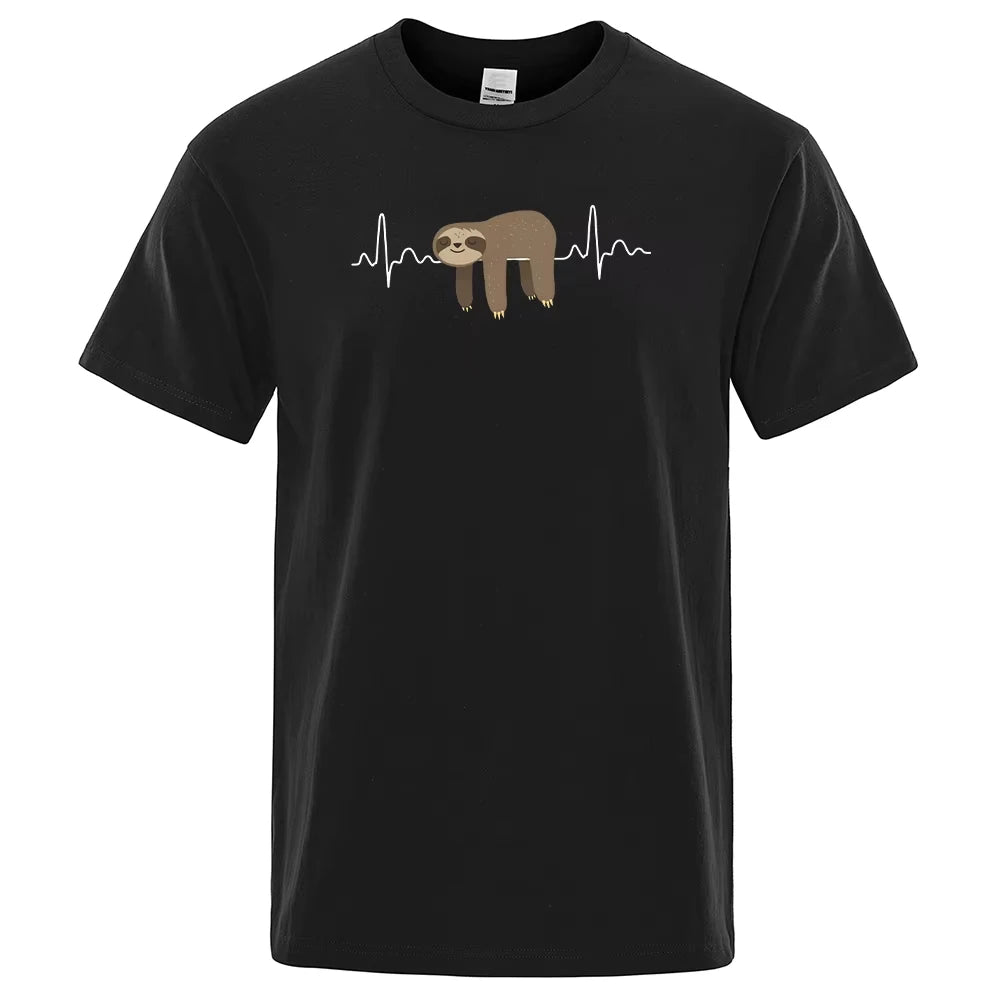 Sloth Lay on The Belly Print Men T Shirt Round Neck Soft T Shirt Comfortable S-XXXXL T Shirt Oversized Casual T Shirt Men