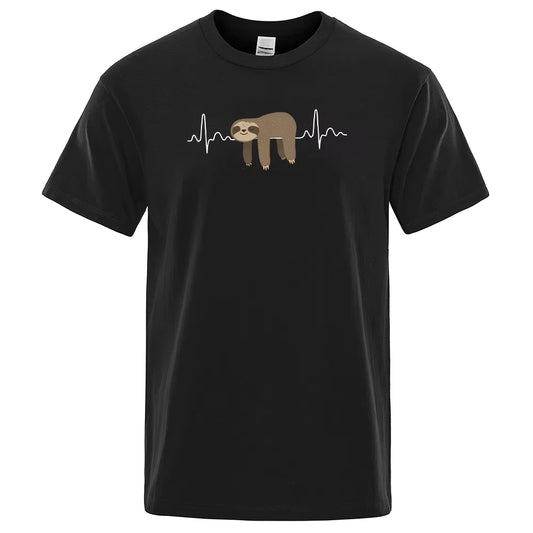 Sloth Lay on The Belly Print Men T Shirt Round Neck Soft T Shirt Comfortable S-XXXXL T Shirt Oversized Casual T Shirt Men