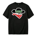 Racing Graphic T-Shirt – Retro Outlaw Cowboy-Inspired Logo Design with Bold Bandana & Black Hat Art, Soft Oversized Tee for Motorsports Fans and Country Music Culture Style