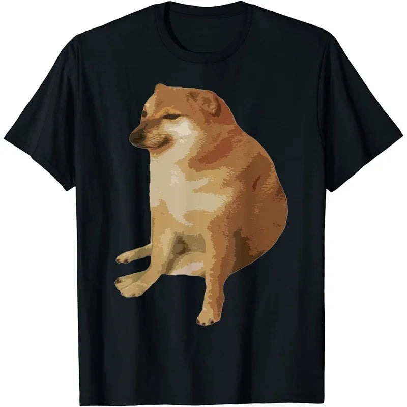 HOT SALE Meme Balltze Cheems RIP Grpahic T Shirt for Men Clothing Funny Doge Fans T-shirts Fashion Streetwear Casual Unisex Tops
