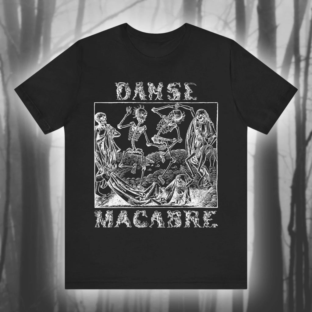 Dance of Terror Gothic Art Shirt Dance of Death T-shirt Goth T-shirt Mementos of Death Ghost Unisex Jersey Short-sleeved T-shirt