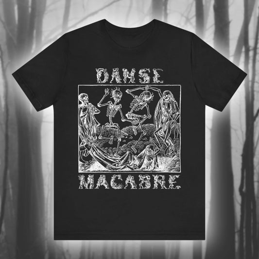 Dance of Terror Gothic Art Shirt Dance of Death T-shirt Goth T-shirt Mementos of Death Ghost Unisex Jersey Short-sleeved T-shirt