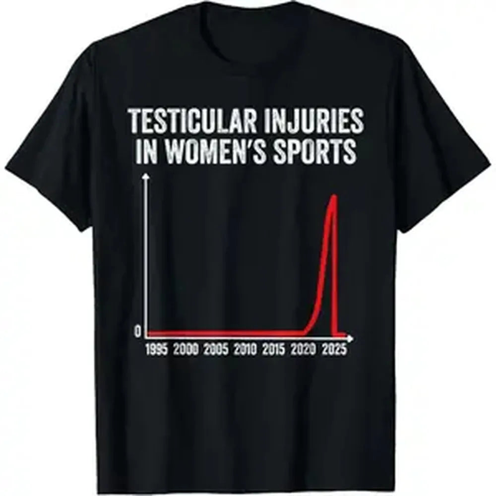 Testicular Injuries In Women’s Sports T-Shirt, Casual Cotton Basic Streetwear Graphic Top
