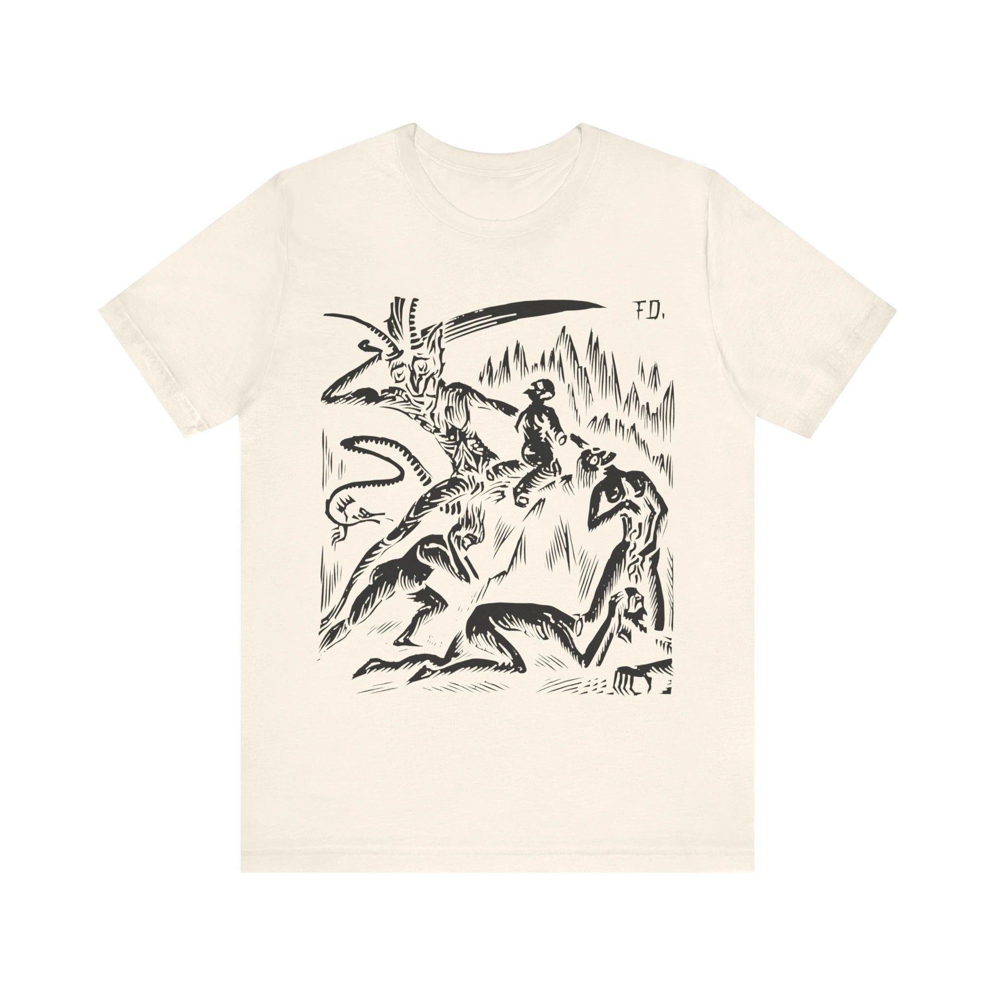 Hell XXVIII Ferdis Dusa Art Vintage Creepy Horror Shirt Horror T-shirt Dante's Inferno The Divine Comedy Short Sleeved T-shirts
