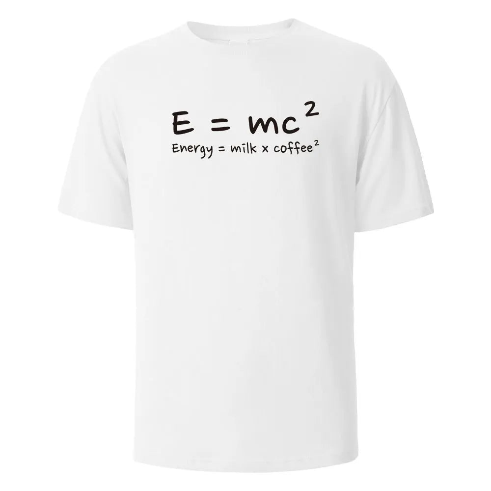 Fresh Funny Formula Energy Milk Coffee Print Tee 100% Cotton Summer Tee for Men and Women Oversize Casual Tops HOT SALE