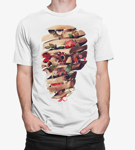 Flower Skull Men's T-Shirt Gothic Sugar Skull Art Print Letter T-shirt Shirt Gift for Dad T-shirt Shirt Fashionable Simple Retro