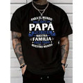 Summer t Shirts Men'S Casual Fashion Style Short-Sleeved T-Shirt, Dad Is Our World Letter Print Polyester Fiber, Lightweight 180 G/M², Regular Fit Round Neck, Comfortable Elastic Summer Fashion T-Shirt, Casual Daily Style Fashion Clothing, As a Gift, stre